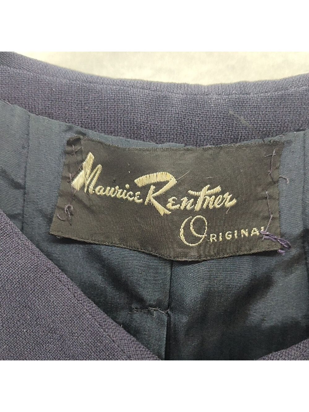 Classic Navy Blazer with Rounded Collar K - Picture 2 of 5